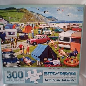 Bits And Pieces "Camping And Caravaning" 300 Pc Nostalgic RV Puzzle Complete